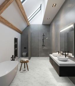 Carrara Marble (tile effect) view 3